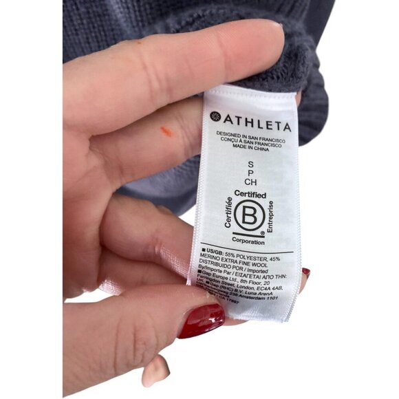 Athleta Purple Merino Wool Blend V-Neck Loose Fitting Sweater - Size S - EUC - Picture 5 of 6